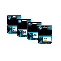 Pack Cartuchos Hp 670 Original N/M/C/Y