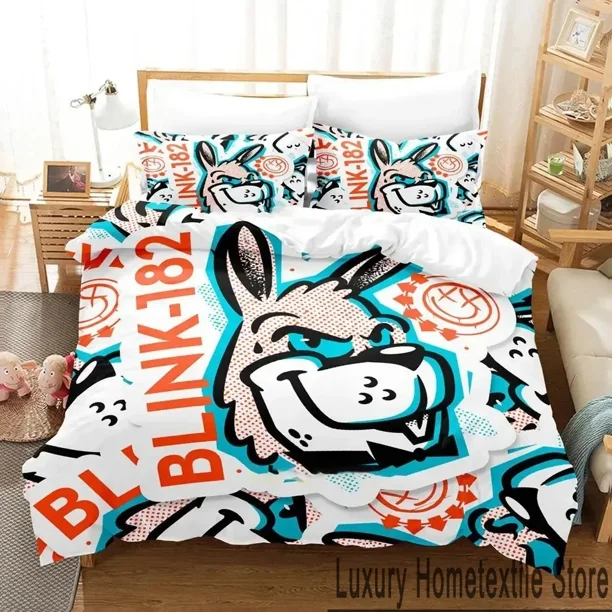 Blink-182 Bedding Set Boys Girls Duvet Cover Pillowcase Bed boys Adult Home Textileextile Bed Sheets