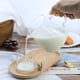 thumbnail image 5 of Jarra para crema de leche, café, leche, salsa, leche, vidrio transparente y liso de fondo redondo., 5 of 6
