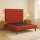 thumbnail image 2 of Cama 1 Plaza Modelo Capitoné Rojo Italiano Respaldo + Base, 2 of 4