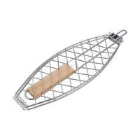 Magideal - Cesta A La Parrilla De Pescado Acero Inoxidable, Plegable, Liviano, Canasta De Parrilla De Barbacoa Portátil Para Jardín De Barbacoa De Picnic Al Aire
