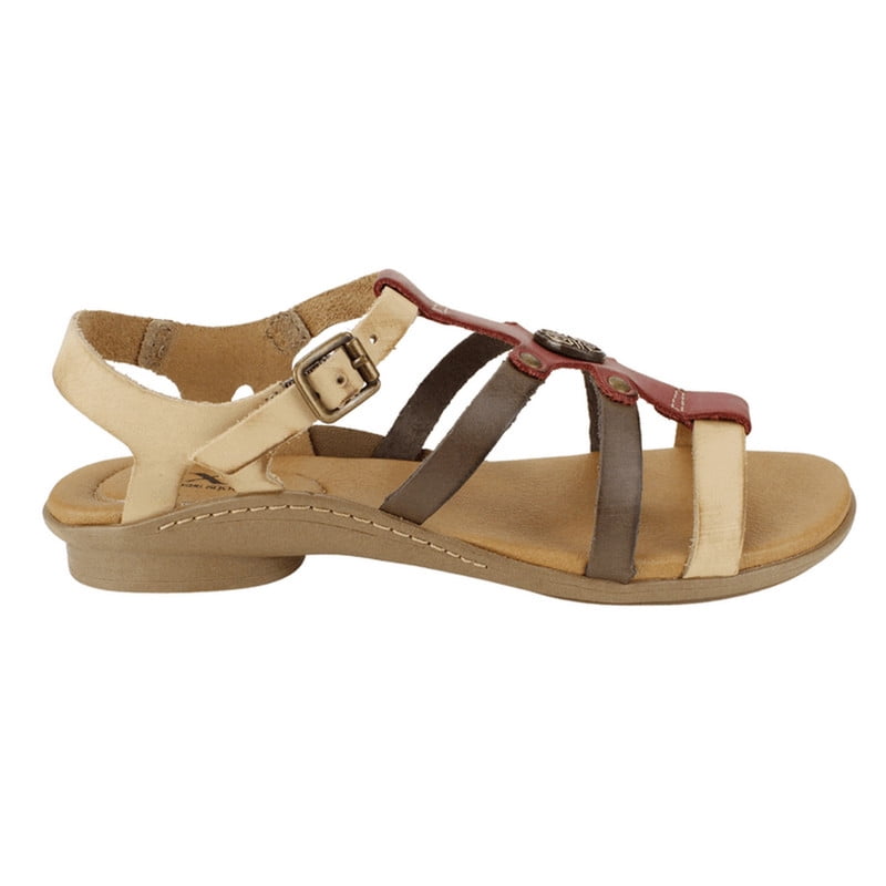 Sandalia Exs Tiras Cuero Multicolor