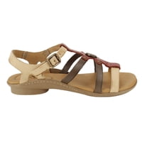 Sandalia Exs Tiras Cuero Multicolor