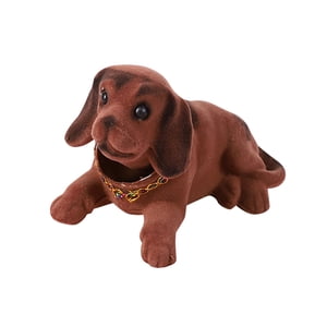 Magideal - Adornos De Coche Para Perros Con Cabeza Móvil, Adornos Para Salpicadero De Coche, Juguetes Artesanales, Regalos Creativos, Adorno De Oficina Para Escr Color Café