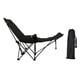 thumbnail image 3 of Silla de campamento reclinable con silla de salón de reposapiés removible con bolsa de transporte portátil para picnic viajes césped piscina de pesca Negro, 3 of 5