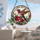 thumbnail image 3 of Colgante ventana vitral flor colibrí retro 25cm pájaro atrapasol Día Madre cumpleaños regalo abuela mujeres amantes aves, 3 of 7