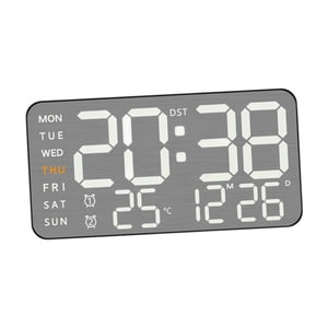 Magideal - Reloj De Pared Digital Reloj Despertador Led Moderno Versátil Práctico Con Visualización De La Fecha Del Mes De La Semana, Reloj De Escritorio Para El Concha Negra