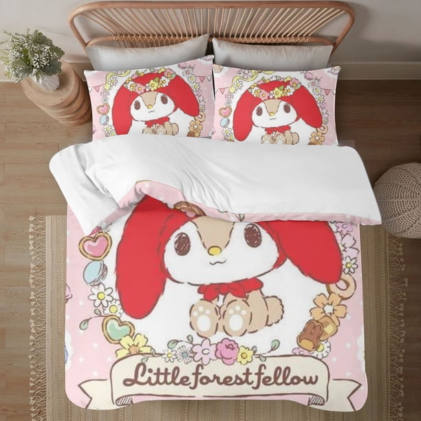 Littleforestfellow 3-Piece Bedding Set For Kids Boys Girls Adult Cartoon Warm Cute Fashion Holiday Present Gift Bed Sheets