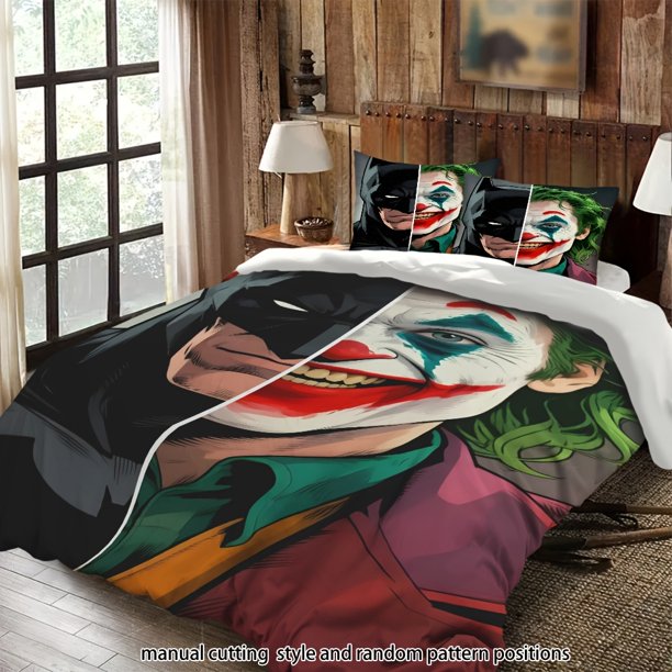 Bedding Warner Bros Batman Joker Character Theme Suitable for All Seasons Machine Washable Includes Pillowcases Suitable for Bedrooms Guest Rooms Dorms Holiday