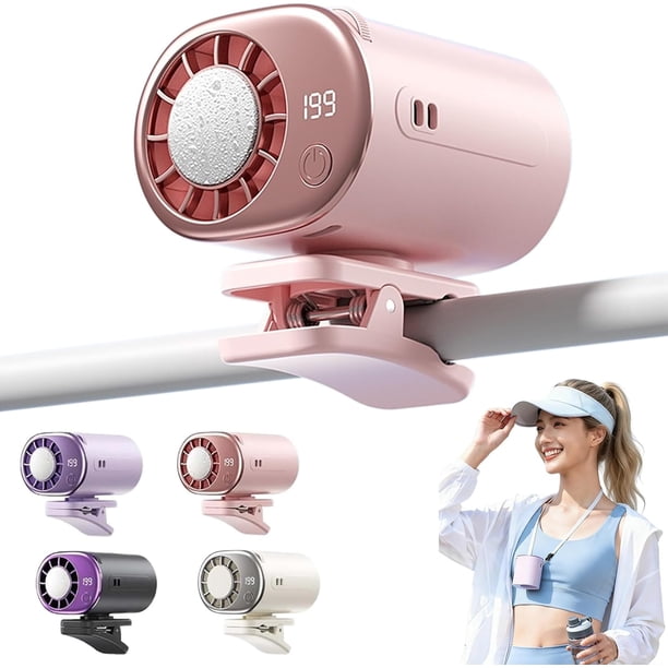 Ventilador clip coche LED 199 velocidades USB recargable refrigeración personal oficina