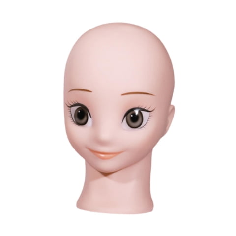 Magideal - Cabeza De Maniquí Calva, Cabeza De Exhibición De Peluca, Ligera, Modelo De Cabeza De Muñeca De Cosplay De Anime, Cabeza De Muñeca De Maquillaje Facial