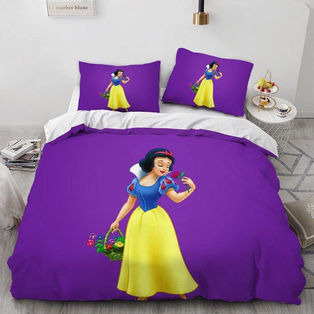 Princess Cartoon Girl Duvet Cover Set 100% Microfiber Bedding Sets 3 Pieces Ultra Soft Skin-Friendly Comforter Cover Set