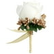 thumbnail image 1 of Estimulación Flor de rosa Broche Pin Ramillete de novia Blanco y dorado, 1 of 5