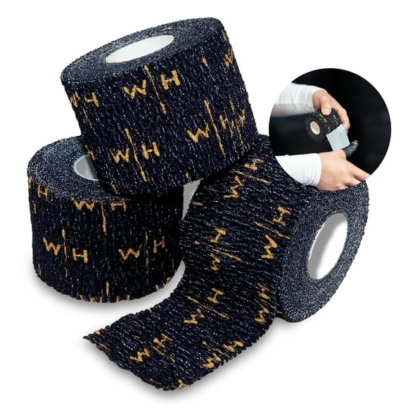 Cinta adhesiva para levantamiento de pesas House Athletic Grip de 7 m/23 pies, negra