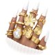 thumbnail image 1 of FAXHION 12 anillos llamativos chapados en oro para mujer, 1 of 3