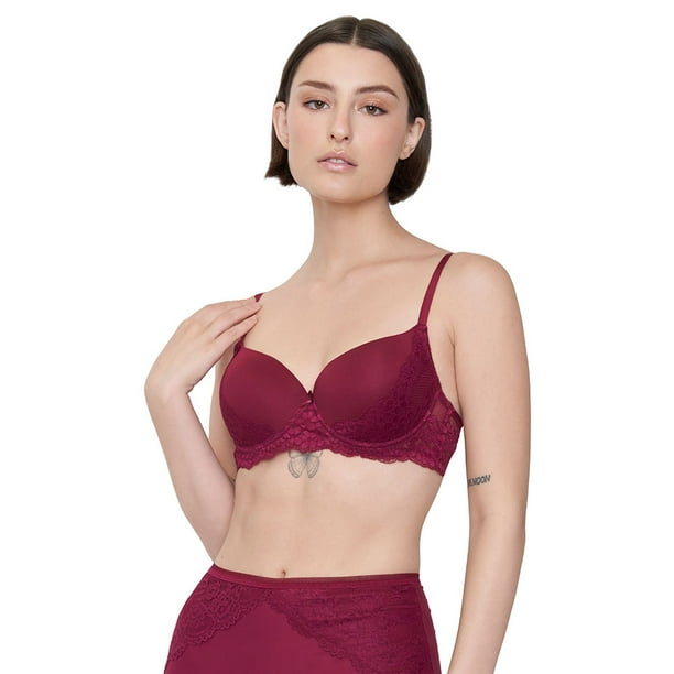 Sostén Mujer Push Up Copa B Burdeo Corona