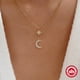 thumbnail image 3 of Collar Doble Capa Estrellas Y Luna Plata 925, 3 of 3