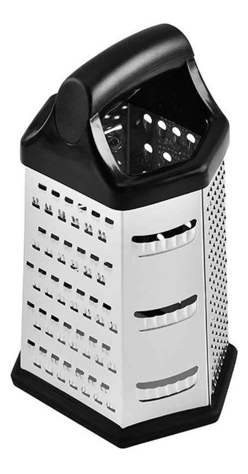 Genérico - Rallador De Verduras Frutas Quesos Hexagonal 6 Caras Acero