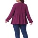 thumbnail image 3 of Agnes Orinda Trajes de Halloween para Mujeres Blusas de Tallas Grandes con Lunares Suizos, Volantes en Capas, Cuello Redondo, Manga Abullonada, Estilo Casual Babydoll 1X Rojo Púrpura, 3 of 6