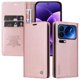 thumbnail image 5 of Funda Billetera de Cuero para Xiaomi 17 Pro con Tarjetero y Soporte - Tapa Magnética Rosa, 5 of 5