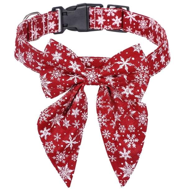 Collar navideño con lazo para perro, collar navideño con lazo para perros pequeños, medianos y grandes.