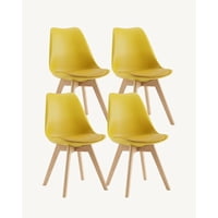 Habita2 Chile - Silla Tulip Ecocuero Amarillo X4