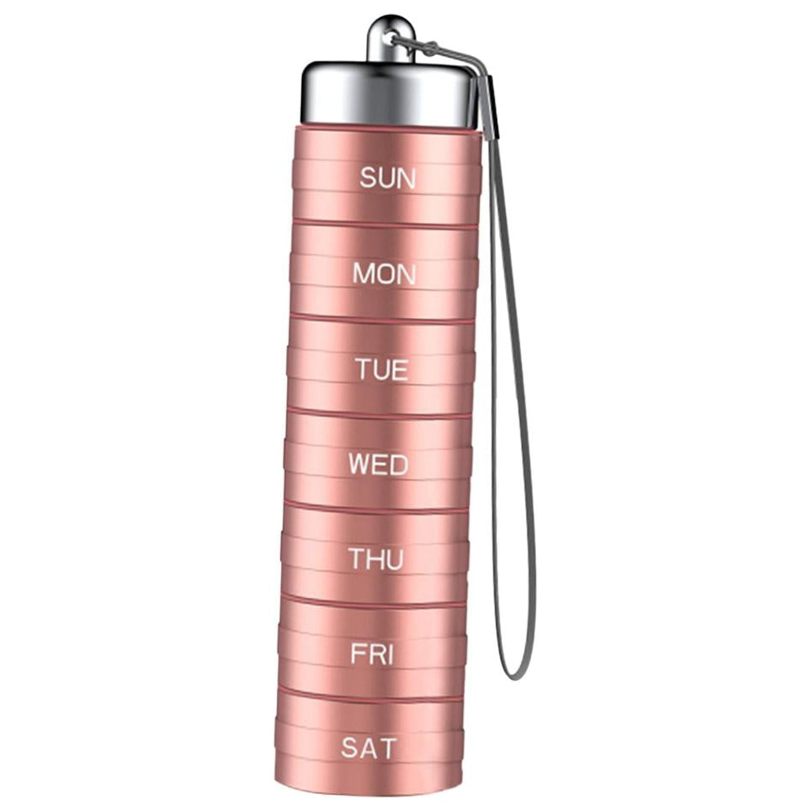 Magideal - Organizador Diario De Pastillas, Estuche Apilable Para Recordatorios, Caja Para Tableta, Pastillero De Viaje, Organizador De Pastillas De Viaje Para D Rosa Dorada