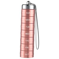 Magideal - Organizador Diario De Pastillas, Estuche Apilable Para Recordatorios, Caja Para Tableta, Pastillero De Viaje, Organizador De Pastillas De Viaje Para D Rosa Dorada