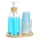 thumbnail image 1 of Dispensador de enjuague bucal Tbestmax con portavasos, 500 ml, recargable, 1 of 2