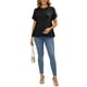 thumbnail image 2 of INSPIRE CHIC Camiseta de Maternidad para Mujer con Mangas Cortas, Cintura Plisada, Camiseta de Embarazo, Blusa Casual Suelta de Peplum Oversize XL Negro, 2 of 6