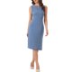 thumbnail image 2 of INSPIRE CHIC Vestido de Mujer para el Trabajo Regreso a Clases para Maestras Elegante Sin Mangas Ajustado Lápiz Vestidos L Gris Azul, 2 of 6