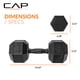 thumbnail image 4 of Mancuerna hexagonal recubierta de goma CAP Barbell de 40 lb, 4 of 7