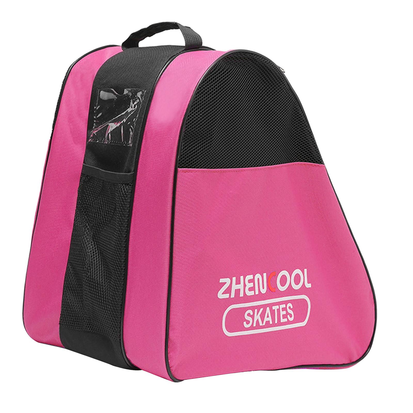 Magideal - Roller, Bolsa De Almacenamiento De Patines Triangulares Transpirables, Bandolera Deportiva Para Patines, Patines De Ruedas, Patines En Línea Para Niño , Media Malla Rosa