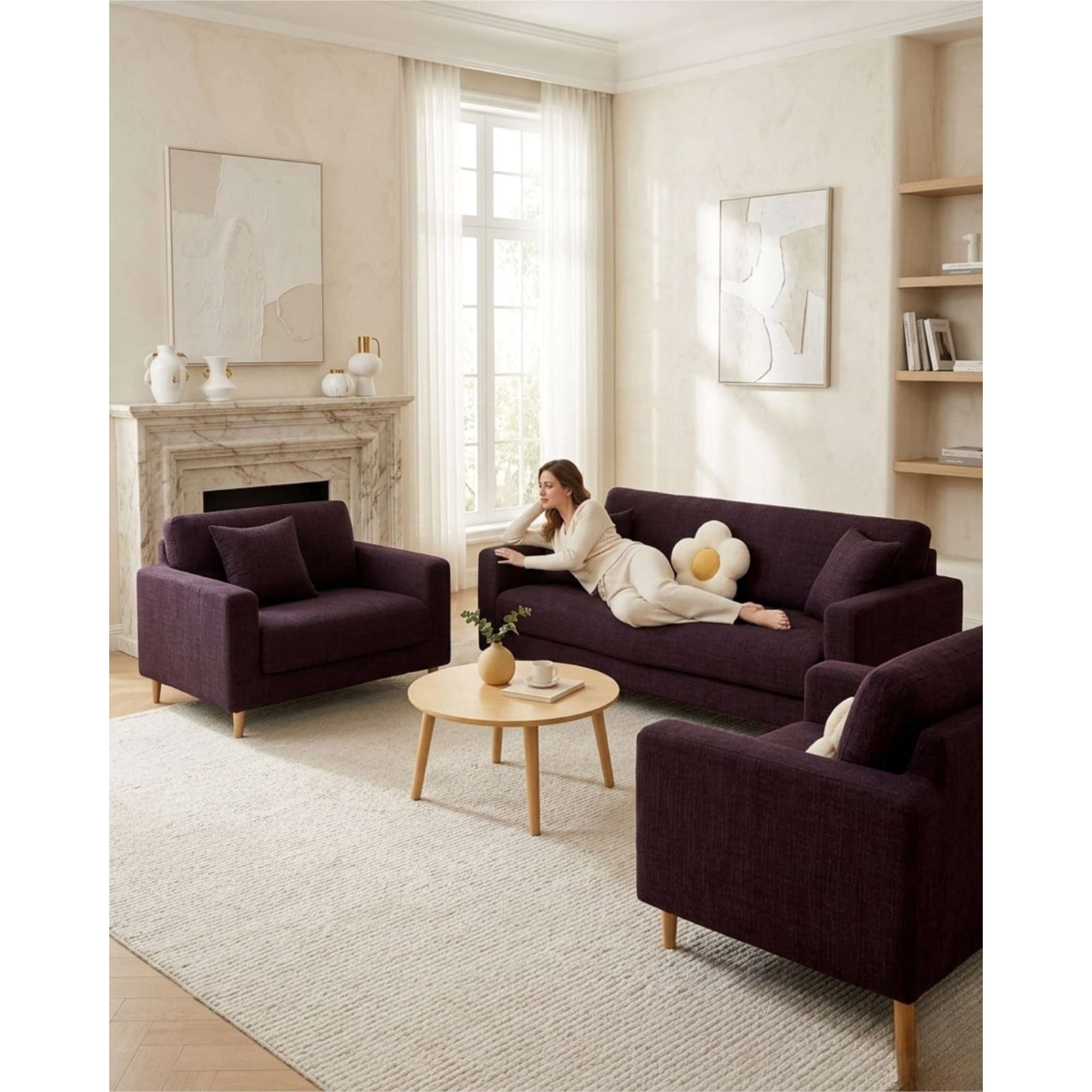 Myl Todo Hogar - Set Cubre Sillón 3+1+1 Protector De Tela Reforzada - Lavable Y Resistente
