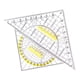 thumbnail image 5 of Juego de 2 escuadras, transportador, herramienta de medición transparente, dibujo geométrico, con mango extraíble, regla triangular para universidad y, 5 of 5