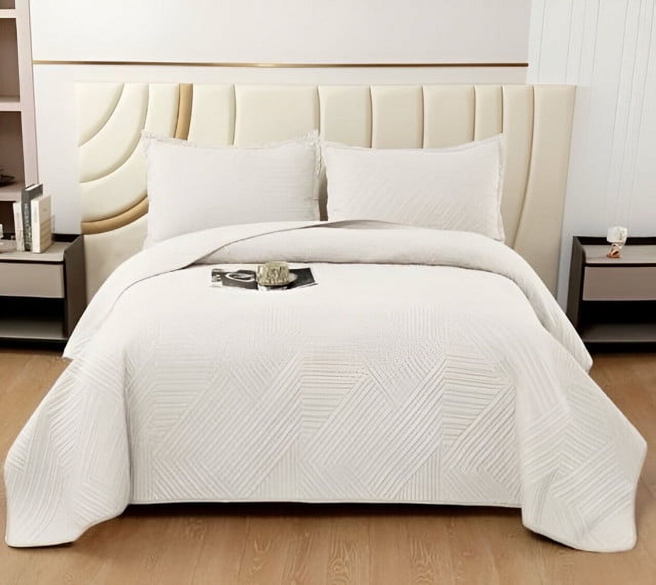 Imac Hogar - Quilt De Lujo Cubrecama Verano 2 Plazas Blanco