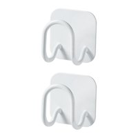 Bothyi - Ganchos De Pared Adhesivos, Soporte De Esponja Fuerte Para Baño, Hogar, Blanco, 2 Piezas