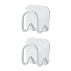 Bothyi - Ganchos De Pared Adhesivos, Soporte De Esponja Fuerte Para Baño, Hogar, Blanco, 2 Piezas