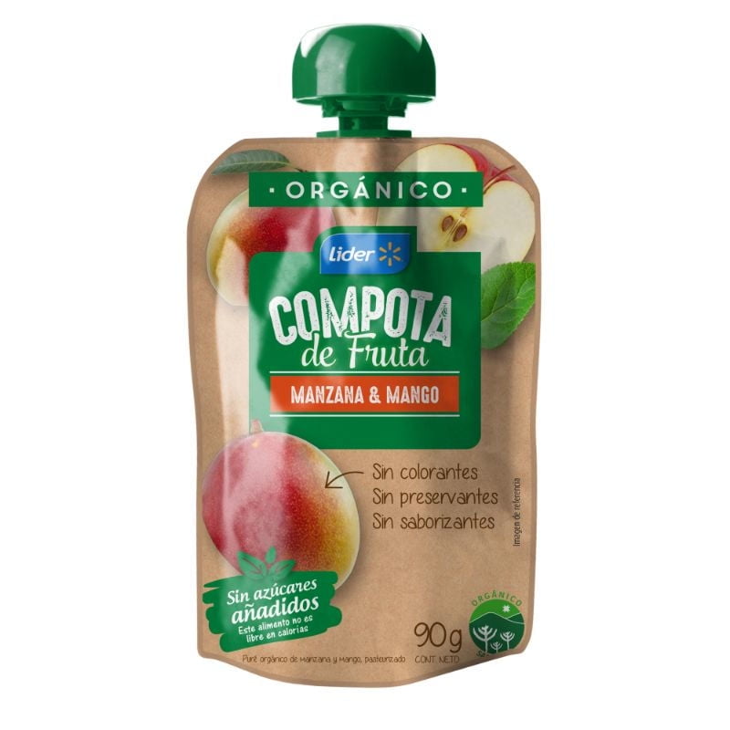 Compota Orgánica De Mango Y Manzana 90 g Lider