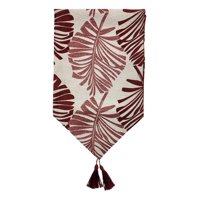 Fliperex - Camino De Mesa Beige Con Hojas Rojas Grandes Decoracion