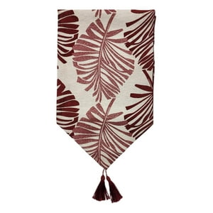 Fliperex - Camino De Mesa Beige Con Hojas Rojas Grandes Decoracion Rojo