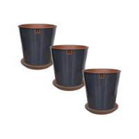 Pottery - Set De 3 Macetas Zaia 15 Cm Grafito Y Sus Platos