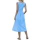 thumbnail image 3 of INSPIRE CHIC Vestido de línea A a cuadros para mujer con nido de abeja sin mangas, cuello redondo, vestido midi fluido de verano con bolsillos M Azul Blanco, 3 of 6