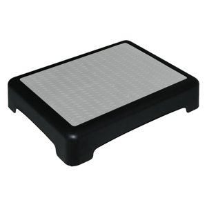 Bothyi - Taburete Elevador Con Escalón, Regalo, Taburete Ligero De Medio Escalón Para Mesita De Noche, Personas Mayores, Negro Y Gris