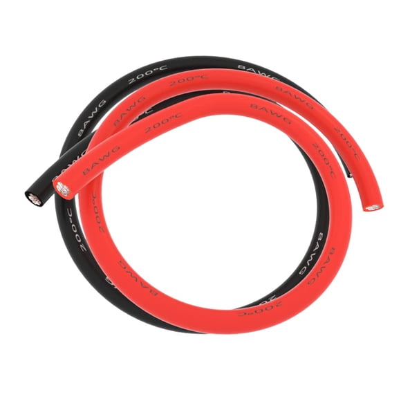 Cable BNTECHGO de silicona calibre 8, 1 m rojo y 1 m negro