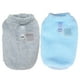 thumbnail image 1 of Paquete de 2 suéteres para perros con anilla para arnés, suéteres cálidos de forro polar para cachorros, ropa de invierno para mascotas, conjuntos con orificio para correa (azul y gris), 1 of 5