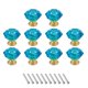 thumbnail image 1 of Uxcell 10 Piezas Pomos de Cristal para Cajones 0.95" Pomos para Tocador para Armario Azul Verde/Oro, 1 of 7