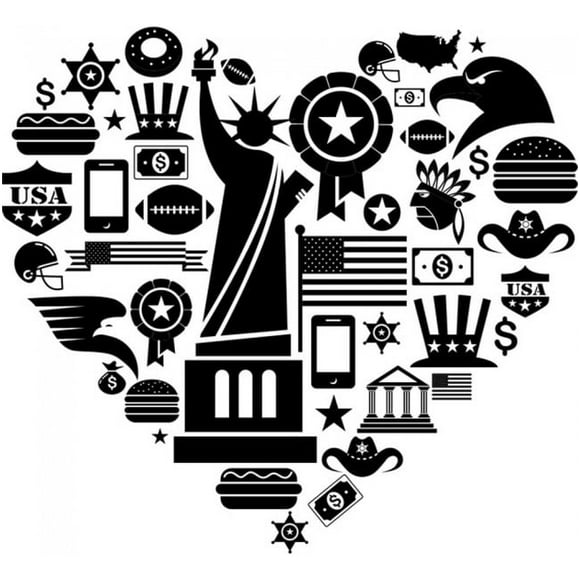 Decomural America Heart Usa Landmarks WS-19594