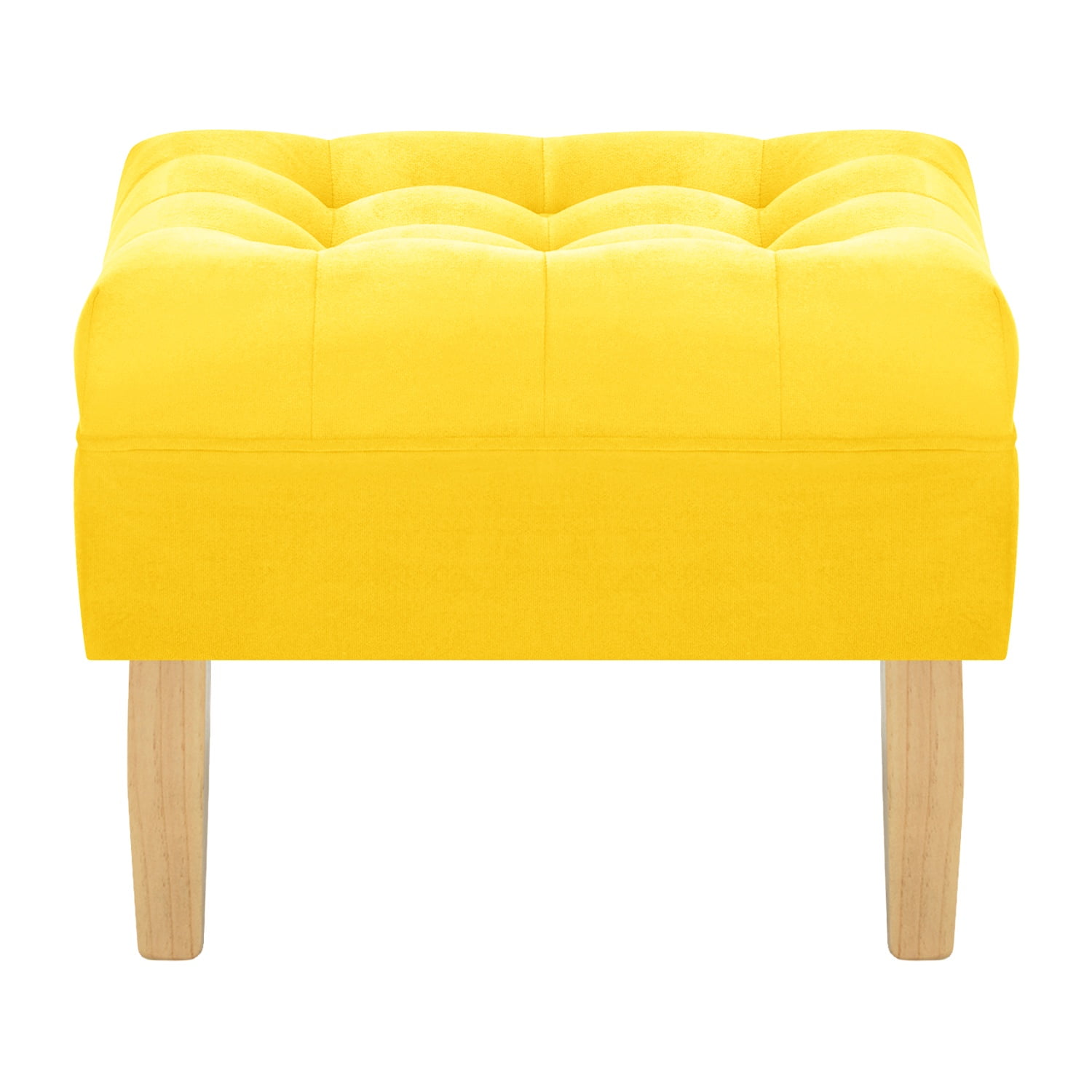 Bodevir - Pouf Wood 1c Felpa 05 Amarillo