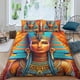 thumbnail image 1 of Juego de ropa de cama de 3 piezas con funda nórdica de estampado digital tridimensional de faraón, funda nórdica de arte griego, funda de almohada a juego con cierre de cremallera y funda su, 1 of 3